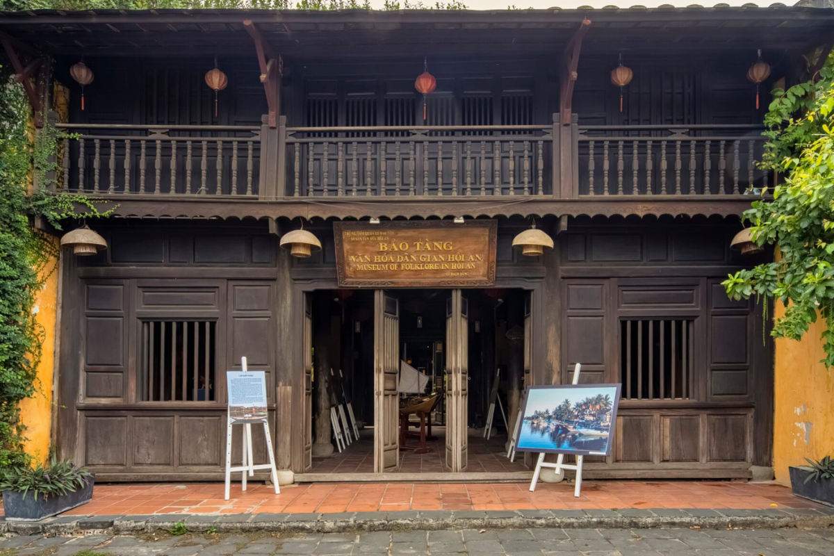 Exterior of Hoi An’s Museum of Folk Culture with traditional wooden architecture